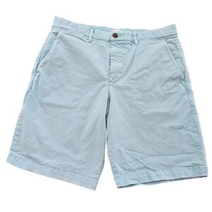 GAP Mens Shorts 32‎ Light Blue 10" Inseam Casual Chino Flat Front